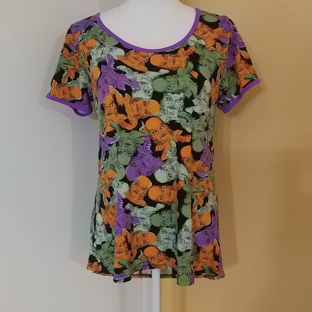 LULAROE Halloween Monsters Classic T Tee Top Size S